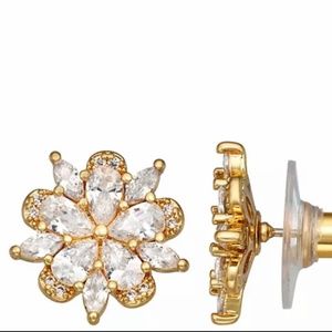 Cubic Zirconia Starburst Earrings